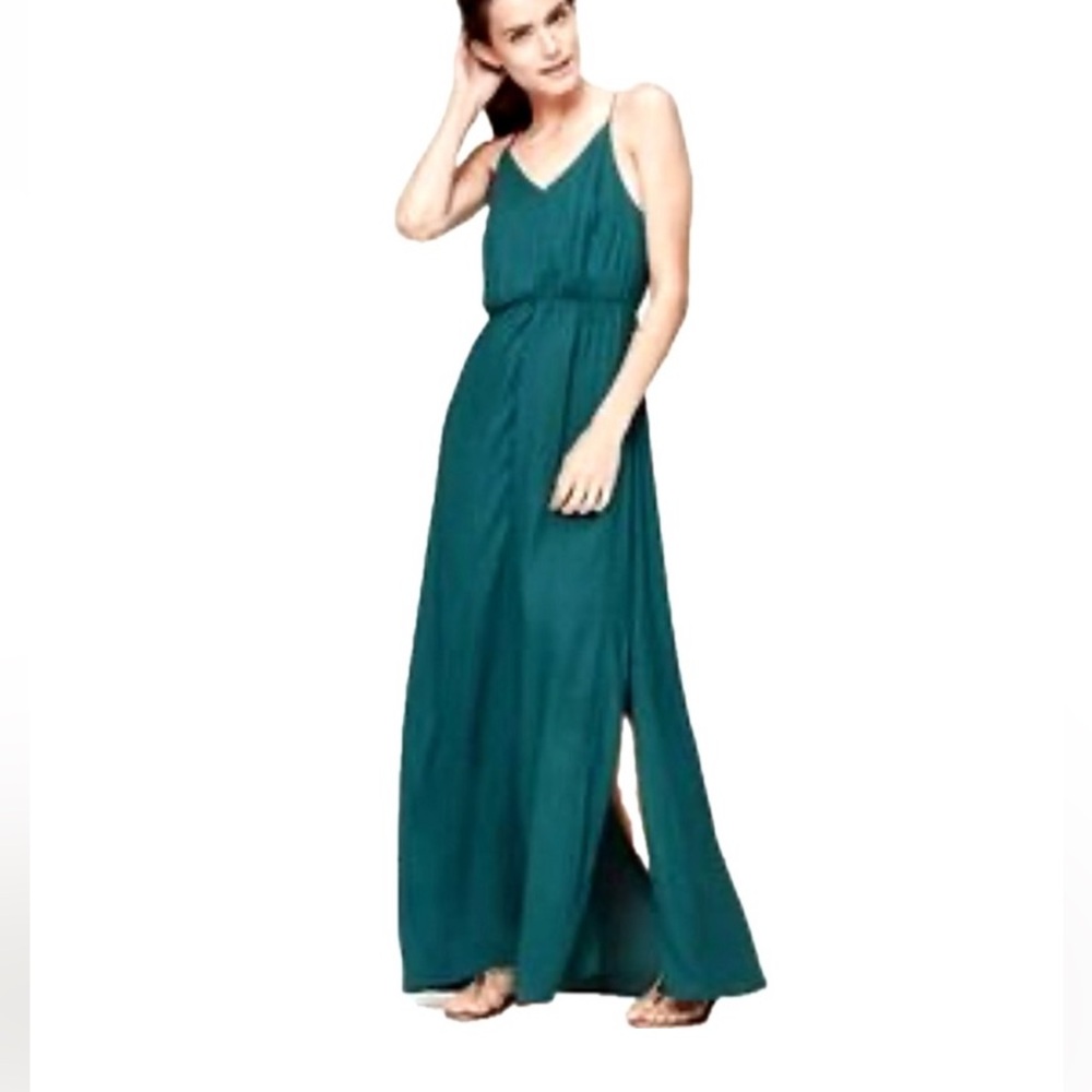 NWT LOFT Sleeveless Long Green Dress Size 2